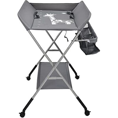 LANTUS Tables à langer,Table à langer et Baignoire 2 en 1 pour bébé, De la naissance à 12 mois,Table à Langer Pliable et Portable pour Bébé avec 4 roulettes gris foncé (gris foncé) LANTUS Tables à langer,Table à langer et Baignoire 2 en 1 pour bébé, De la naissance à 12 mois,Table à Langer Pliable et Portable pour Bébé avec 4 roulettes gris foncé (gris foncé)