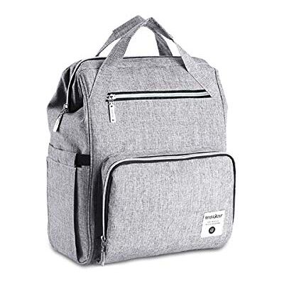 SONARIN Sac à dos à langer pour bébé avec matelas à langer et sangle de poussette, multifonction, sac à dos, organiseur de voyage, imperméable, grande capacité, élégant et durable (gris) SONARIN Sac à dos à langer pour bébé avec matelas à langer et sangle de poussette, multifonction, sac à dos, organiseur de voyage, imperméable, grande capacité, élégant et durable (gris)