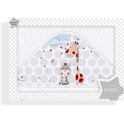 Interbaby Cape du Bain 400 GSM Coton Terry Modèle Jungla Blanc 100 x 100 cm Interbaby Cape du Bain 400 GSM Coton Terry Modèle Jungla Blanc 100 x 100 cm