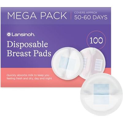 Lansinoh Lot de 100 coussinets d'allaitement jetables, étanches et ultra fins et absorbants Ajustement discret Lansinoh Lot de 100 coussinets d'allaitement jetables, étanches et ultra fins et absorbants Ajustement discret