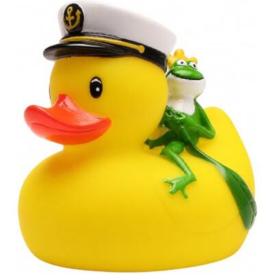 Duckshop Canard de bain capitaine au roi grenouille Canard couineur L : 7,5 cm Duckshop Canard de bain capitaine au roi grenouille Canard couineur L : 7,5 cm