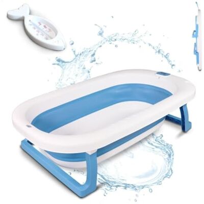 Mobiclinic ® Kids, Baignoire pliable bébé + Thermomètre, Bubba, Intérieur antidérapant, Facile à transporter, Poignée de suspension, Tube d'évacuation inclus, Pieds antidérapants, Sûre Mobiclinic ® Kids, Baignoire pliable bébé + Thermomètre, Bubba, Intérieur antidérapant, Facile à transporter, Poignée de suspension, Tube d'évacuation inclus, Pieds antidérapants, Sûre