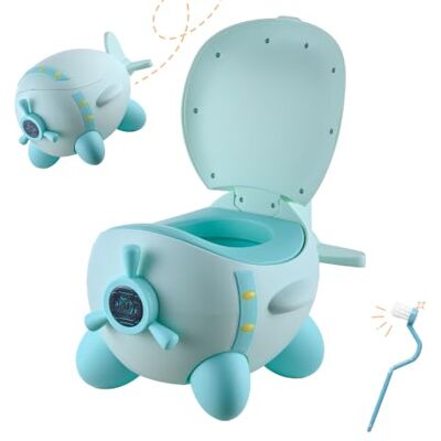 Relaxdays Pot avion pour enfant avec couvercle, menthe Relaxdays Pot avion pour enfant avec couvercle, menthe