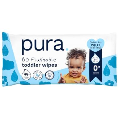 Pura Lingettes jetables écologiques pour bébé – 1 paquet (60 lingettes) 100% sans plastique, 99% d'eau, adaptées aux peaux sensibles et sujettes à l'eczéma, aux nouveau-nés et aux tout-petits, Pura Lingettes jetables écologiques pour bébé – 1 paquet (60 lingettes) 100% sans plastique, 99% d'eau, adaptées aux peaux sensibles et sujettes à l'eczéma, aux nouveau-nés et aux tout-petits,