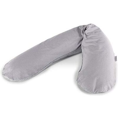 Theraline Le coussin de grossesse et d'allaitement original 190 cm – Coussin de positionnement latéral avec microperles – Avec housse de coussin d'allaitement à pois gris Theraline Le coussin de grossesse et d'allaitement original 190 cm – Coussin de positionnement latéral avec microperles – Avec housse de coussin d'allaitement à pois gris
