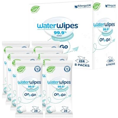 Lingettes WaterWipes à emporter - Lingettes humides - 224 lingettes - Voyage Lingettes WaterWipes à emporter - Lingettes humides - 224 lingettes - Voyage
