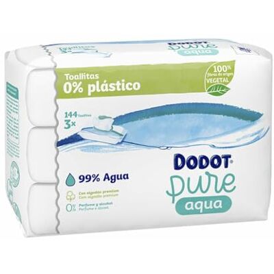 DODOT Lingettes Aqua Plastic Free 3 x 48 (144 pièces) DODOT Lingettes Aqua Plastic Free 3 x 48 (144 pièces)