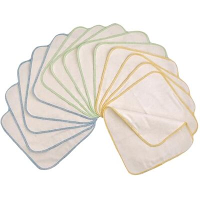 avo + cado Lot de 15 gants de toilette en flanelle de coton bio Réutilisables Pour bébé En remplacement des lingettes humides Multicolore / été avo + cado Lot de 15 gants de toilette en flanelle de coton bio Réutilisables Pour bébé En remplacement des lingettes humides Multicolore / été