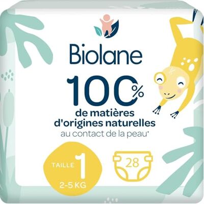 Biolane Couches Naturelles 28 Couches Taille 1 (2-5 Kg) Biolane Couches Naturelles 28 Couches Taille 1 (2-5 Kg)