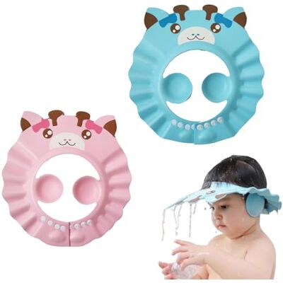 Noaxylic Lot de 2 chapeaux de douche pour enfants, capuchon de douche pour enfant, sécurité réglable, shampooing, casquette pour enfant, baby shower casquettes, pour éviter que l'eau ne coule vers les Noaxylic Lot de 2 chapeaux de douche pour enfants, capuchon de douche pour enfant, sécurité réglable, shampooing, casquette pour enfant, baby shower casquettes, pour éviter que l'eau ne coule vers les
