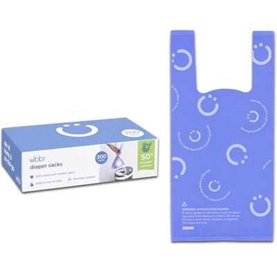 Ubbi Disposable Diaper Sacks, Lavender Scented, Easy-To-Tie Tabs, Diaper Disposal or Pet Waste Bags, 200 Count Ubbi Disposable Diaper Sacks, Lavender Scented, Easy-To-Tie Tabs, Diaper Disposal or Pet Waste Bags, 200 Count