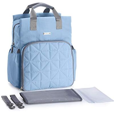 SONARIN Multifonction Imperméable Sac à Dos à Langer pour Bébé,matelas à langer,Sac à Couches,Sac antichoc pour ordinateur, Sacs isothermes pour bouteilles,Grande Capacité, Lavable en Machine(Bleu) SONARIN Multifonction Imperméable Sac à Dos à Langer pour Bébé,matelas à langer,Sac à Couches,Sac antichoc pour ordinateur, Sacs isothermes pour bouteilles,Grande Capacité, Lavable en Machine(Bleu)