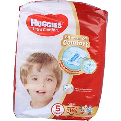 HUGGIES Lot de 16 paquets de base ultra confortable 5 ^ 11 – 25 kg HUGGIES Lot de 16 paquets de base ultra confortable 5 ^ 11 – 25 kg