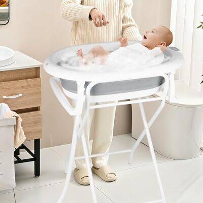 LANTUS Baignoire Bébé Pliable Sur Pied Maximum 20 Kg,Grande Baignoire Xxl Avec Support/Thermomètre 2.0 – Bassine Bébé – De La Naissance À 3 Ans Cadeau –(Style 1) 85 x 47 x 85 cm Gris LANTUS Baignoire Bébé Pliable Sur Pied Maximum 20 Kg,Grande Baignoire Xxl Avec Support/Thermomètre 2.0 – Bassine Bébé – De La Naissance À 3 Ans Cadeau –(Style 1) 85 x 47 x 85 cm Gris