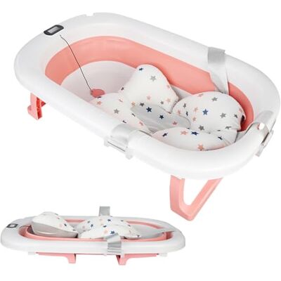 homewell Baignoire pour Bébé avec Tapis de Bain et Thermomètre, Bassin de Douche Portable Antidérapant, Baignoire Pliable pour BéBé Nouveau-né Enfants, 80 * 50 * 23cm (Rose) homewell Baignoire pour Bébé avec Tapis de Bain et Thermomètre, Bassin de Douche Portable Antidérapant, Baignoire Pliable pour BéBé Nouveau-né Enfants, 80 * 50 * 23cm (Rose)