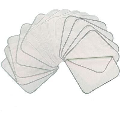 avo + cado avo+cado Lot de 15 gants de toilette en flanelle de coton bio monocouche Gants de toilette réutilisables pour bébé en remplacement des lingettes humides (couleur : gris) avo + cado avo+cado Lot de 15 gants de toilette en flanelle de coton bio monocouche Gants de toilette réutilisables pour bébé en remplacement des lingettes humides (couleur : gris)