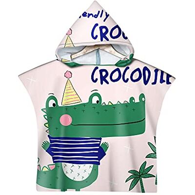 Treer-shop Poncho à Capuche Serviette pour Baignade, Treer Enfants Plage Natation Style de Dessins Animés Peignoir de Séchage Rapide Serviettes de Bain pour Garçon Fille Piscine Beach (crocodile) Treer-shop Poncho à Capuche Serviette pour Baignade, Treer Enfants Plage Natation Style de Dessins Animés Peignoir de Séchage Rapide Serviettes de Bain pour Garçon Fille Piscine Beach (crocodile)
