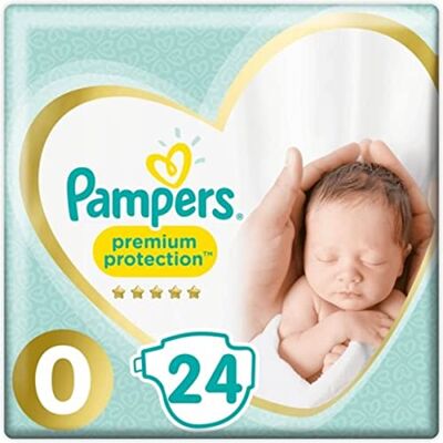 Pampers Premium Protection 24 Couches Taille 0 (Moins de 3 kg) Pampers Premium Protection 24 Couches Taille 0 (Moins de 3 kg)