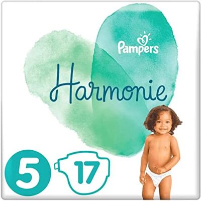 Pampers Couches Harmonie taille 5, (11-16 kg) Hypoallergénique Lot de 1 X 17 pièces Pampers Couches Harmonie taille 5, (11-16 kg) Hypoallergénique Lot de 1 X 17 pièces