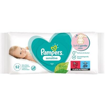 Pampers Lingettes Bébé Sensitive, 52 Lingettes Pampers Lingettes Bébé Sensitive, 52 Lingettes