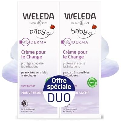 WELEDA Duo Crème pour le Change Mauve Blanche 50 ml WELEDA Duo Crème pour le Change Mauve Blanche 50 ml