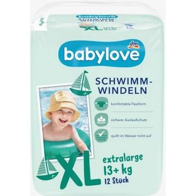 Babylove Lot de 12 couches de bain XL Babylove Lot de 12 couches de bain XL
