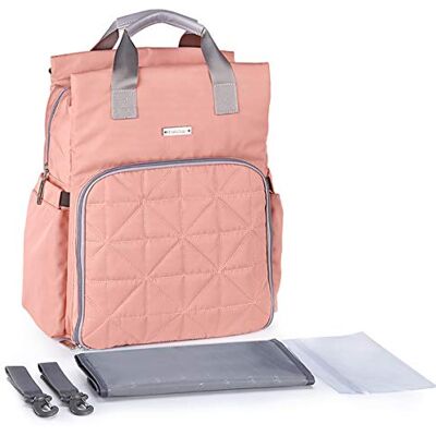 SONARIN Multifonction Imperméable Sac à Dos à Langer pour Bébé,matelas à langer,Sac à Couches,Sac antichoc pour ordinateur, Sacs isothermes pour bouteilles,Grande Capacité, Lavable en Machine(Rose) SONARIN Multifonction Imperméable Sac à Dos à Langer pour Bébé,matelas à langer,Sac à Couches,Sac antichoc pour ordinateur, Sacs isothermes pour bouteilles,Grande Capacité, Lavable en Machine(Rose)
