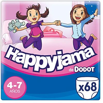 DODOT HappyJama Lot de 68 couches avec protection anti-fuite pour enfant de 4 à 7 ans (17-29 kg) DODOT HappyJama Lot de 68 couches avec protection anti-fuite pour enfant de 4 à 7 ans (17-29 kg)