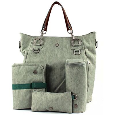 Lässig Green Label Mix 'n Match Bag Sac à langer pour bébé avec accessoires à langer Gris clair Lässig Green Label Mix 'n Match Bag Sac à langer pour bébé avec accessoires à langer Gris clair