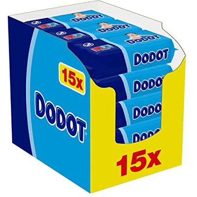 DODOT Lingettes pour bébé, 960 lingettes, 15 paquets (15 x 64), nettoyage et hydratation à chaque passage DODOT Lingettes pour bébé, 960 lingettes, 15 paquets (15 x 64), nettoyage et hydratation à chaque passage