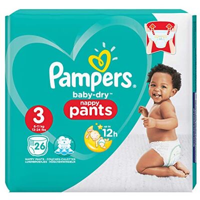 Pampers Baby Dry Lot de 26 couches Taille 3 Pampers Baby Dry Lot de 26 couches Taille 3