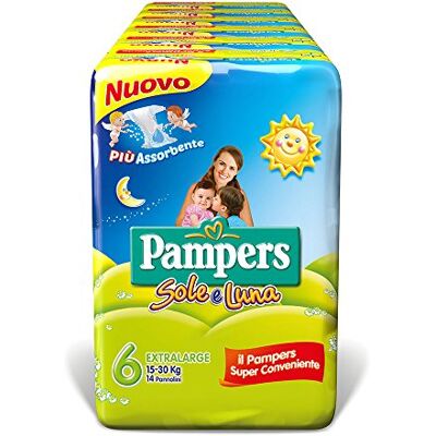 Pampers Soleil et Luna Couches Extralarge, Taille 6 (15-30 kg), 78 Couches Pampers Soleil et Luna Couches Extralarge, Taille 6 (15-30 kg), 78 Couches