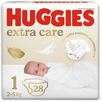 HUGGIES Extra Care Bébé Couches Taille 1 (2-5Kg), Hypoallergénique, Design Winnie The Pooh, 28 pièces HUGGIES Extra Care Bébé Couches Taille 1 (2-5Kg), Hypoallergénique, Design Winnie The Pooh, 28 pièces