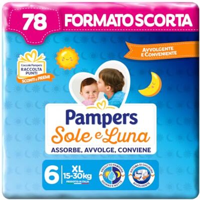 Pampers Sole e Luna Lot de 78 couches Taille 6 (15-30 kg) Pampers Sole e Luna Lot de 78 couches Taille 6 (15-30 kg)