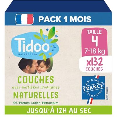 TIDOO Couches Taille 4 7-18 kg 132 Couches Bébé écologiques et Durables Soins Jetables à la Composition Naturelle Respectueuse de l'Environnement et des Peaux Sensibles Lot de 44*3 articles TIDOO Couches Taille 4 7-18 kg 132 Couches Bébé écologiques et Durables Soins Jetables à la Composition Naturelle Respectueuse de l'Environnement et des Peaux Sensibles Lot de 44*3 articles