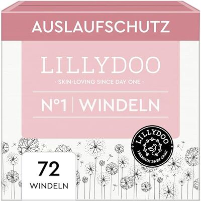 LILLYDOO Couches Bébé Hypoallergéniques, Taille 1 (2-5 kg), Lot de 3 paquets (72 pièces), Ultra Douces et Absorbantes, sans Parfum et Lotion pour les peaux sensibles, Testées dermatologiquement LILLYDOO Couches Bébé Hypoallergéniques, Taille 1 (2-5 kg), Lot de 3 paquets (72 pièces), Ultra Douces et Absorbantes, sans Parfum et Lotion pour les peaux sensibles, Testées dermatologiquement