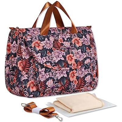 SONARIN Grande Capacité Élégant Sac à Langer Bandoulière Bébé Imperméable, Fourre-tout de Maternité pour Voyage avec Matelas à Langer, Iris Violet SONARIN Grande Capacité Élégant Sac à Langer Bandoulière Bébé Imperméable, Fourre-tout de Maternité pour Voyage avec Matelas à Langer, Iris Violet