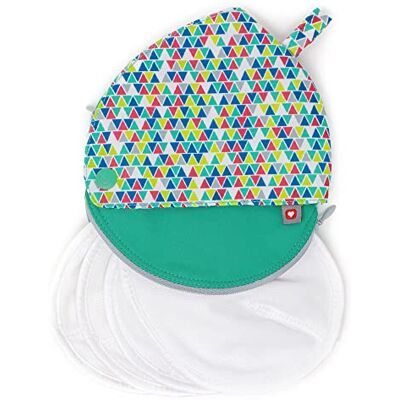 Close Lot de coussinets d'allaitement imprimés Pop-in Pochette + 4 coussinets d'allaitement réutilisables Couleurs vives Close Lot de coussinets d'allaitement imprimés Pop-in Pochette + 4 coussinets d'allaitement réutilisables Couleurs vives