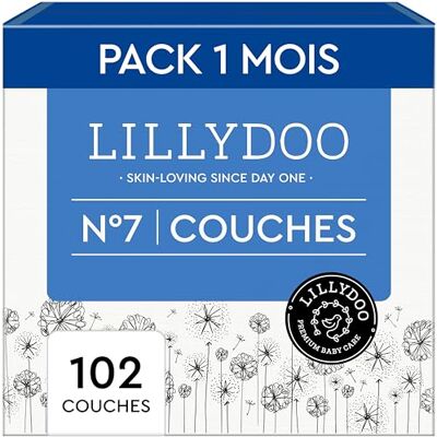 LILLYDOO Couches Bébé Hypoallergéniques, Taille 7 (15+ kg), Box mensuelle (102 pièces), Ultra Douces et Absorbantes, sans Parfum et Lotion pour les peaux sensibles, Testées dermatologiquement LILLYDOO Couches Bébé Hypoallergéniques, Taille 7 (15+ kg), Box mensuelle (102 pièces), Ultra Douces et Absorbantes, sans Parfum et Lotion pour les peaux sensibles, Testées dermatologiquement