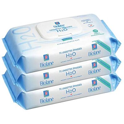 Biolane - Lingettes H2O Écorecharge - Épaisses - 6x72 - Baby wipes Biolane - Lingettes H2O Écorecharge - Épaisses - 6x72 - Baby wipes