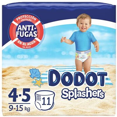 DODOT Splashers Lot de 11 couches de bain jetables non gonflantes et faciles à enlever Taille 4 9-15 kg DODOT Splashers Lot de 11 couches de bain jetables non gonflantes et faciles à enlever Taille 4 9-15 kg