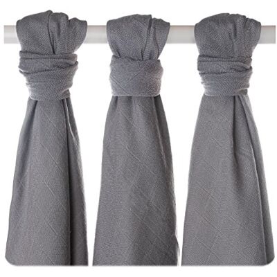 Unbekannt XKKO bmb07 0025 a Lot de 3 couches à langer, allaiter, comme tapis ou couverture légère, couches en bambou 70 x 70 cm, argent Unbekannt XKKO bmb07 0025 a Lot de 3 couches à langer, allaiter, comme tapis ou couverture légère, couches en bambou 70 x 70 cm, argent