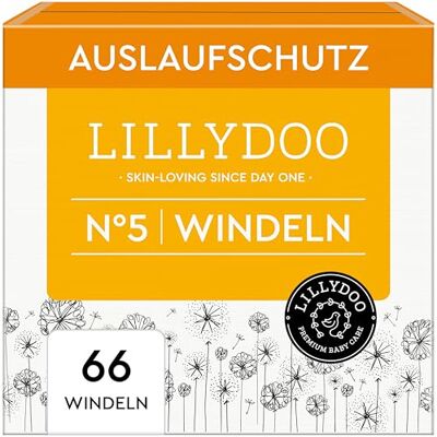 LILLYDOO Couches Bébé Hypoallergéniques, Taille 5 (11-16 kg), Lot de 3 paquets (66 pièces), Ultra Douces et Absorbantes, sans Parfum et Lotion pour les peaux sensibles, Testées dermatologiquement LILLYDOO Couches Bébé Hypoallergéniques, Taille 5 (11-16 kg), Lot de 3 paquets (66 pièces), Ultra Douces et Absorbantes, sans Parfum et Lotion pour les peaux sensibles, Testées dermatologiquement