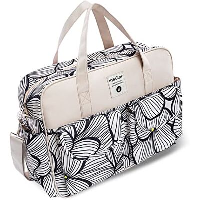 SONARIN Grande Capacité Sac à Langer pour Bébé Fourre-tout,Sac à Langer Bandoulière Bébé Multifonction Sac de Maternité Sac à Couches de Voyage avec Bretelles & Matelas à Langer(Pétales Noir & Blanc) SONARIN Grande Capacité Sac à Langer pour Bébé Fourre-tout,Sac à Langer Bandoulière Bébé Multifonction Sac de Maternité Sac à Couches de Voyage avec Bretelles & Matelas à Langer(Pétales Noir & Blanc)