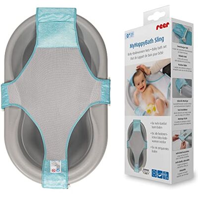 Reer MyHappyBath Sling Filet de bain pour bébé pour un couchage optimal de votre bébé dans la baignoire Hamac pour une expérience de bain sûre Reer MyHappyBath Sling Filet de bain pour bébé pour un couchage optimal de votre bébé dans la baignoire Hamac pour une expérience de bain sûre