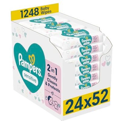 Pampers Lingettes Bébé New Baby Harmonie 0%, 1104 Lingettes (Lot de 24 x 46), Sans Parfum ni Alcool, 0% de Plastique, Pour la peau des nouveau-nés, Testées Dermatologiquement Pampers Lingettes Bébé New Baby Harmonie 0%, 1104 Lingettes (Lot de 24 x 46), Sans Parfum ni Alcool, 0% de Plastique, Pour la peau des nouveau-nés, Testées Dermatologiquement