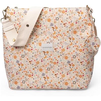 Suavinex , Sac de maternité Tote Bag, Sac poussette bébé de grande capacité, poignées réglables au panier, fermeture éclair, idéal pour poussette, imperméable, avec poches intérieures, motif floral Suavinex , Sac de maternité Tote Bag, Sac poussette bébé de grande capacité, poignées réglables au panier, fermeture éclair, idéal pour poussette, imperméable, avec poches intérieures, motif floral