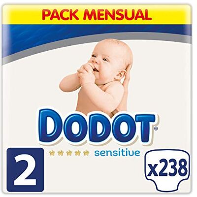 DODOT Sensitive Couches pour bébéTaille 2 (4-8 kg) 238 couches DODOT Sensitive Couches pour bébéTaille 2 (4-8 kg) 238 couches