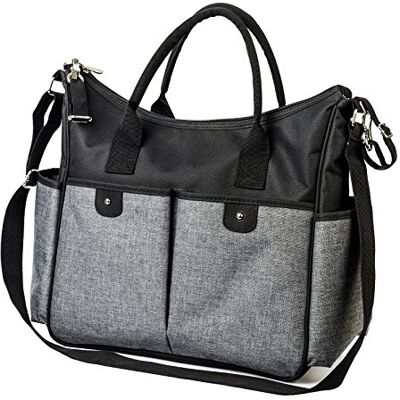Babyono City Sac à langer multifonction avec tapis Noir Babyono City Sac à langer multifonction avec tapis Noir