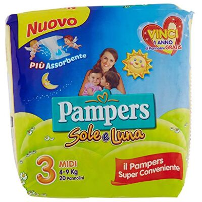 Pampers Couches soleil et lune Taglia 3 (4-9 kg) Pampers Couches soleil et lune Taglia 3 (4-9 kg)